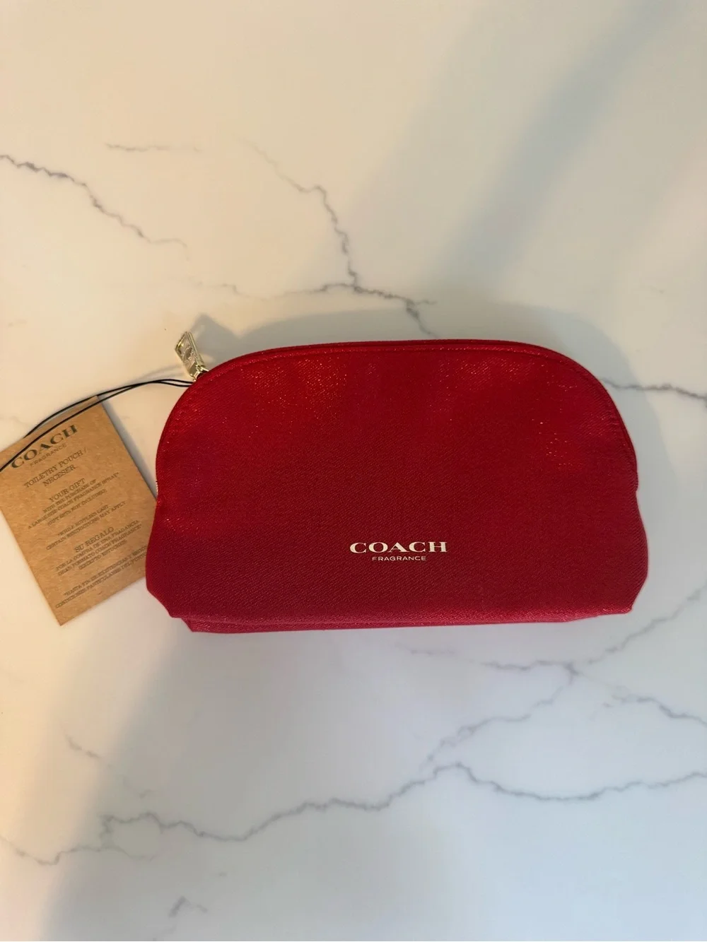 Coach Toiletry Glitter Zip Pouch. 8x5x2